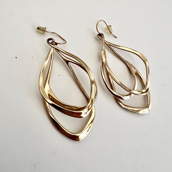 Alexis Bittar Sculptural Orbit Wire Drop Earrings - Gold Plated, Never Worn - Picture 7 of 11